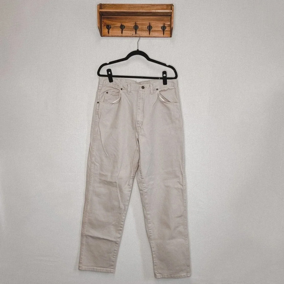 Wrangler | Cream Tan Color Straight Mens Jeans - Picture 1 of 5